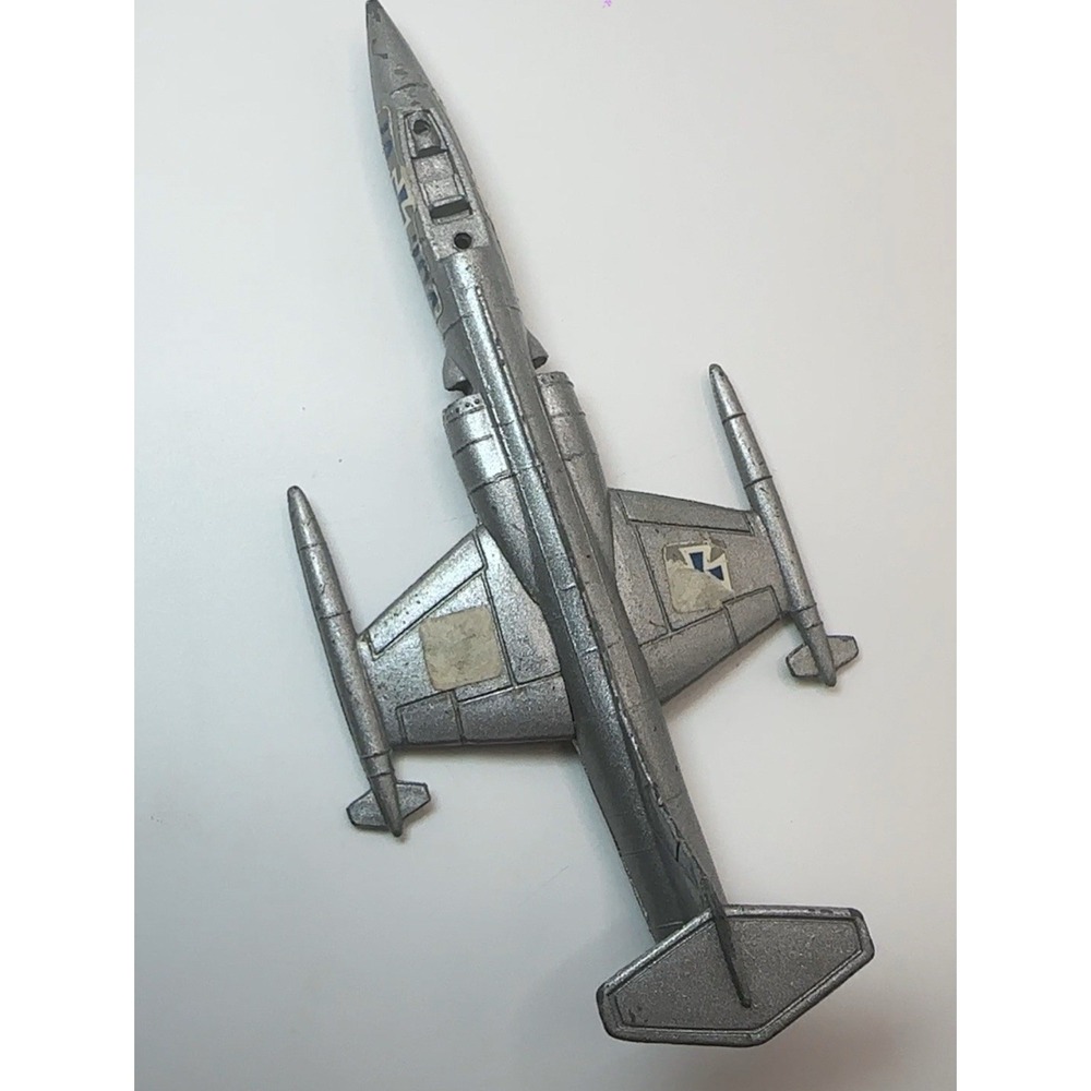 Vintage Lintoy F-104A Starfighter Diecast Jet Airplane Silver Hong Kong Toy